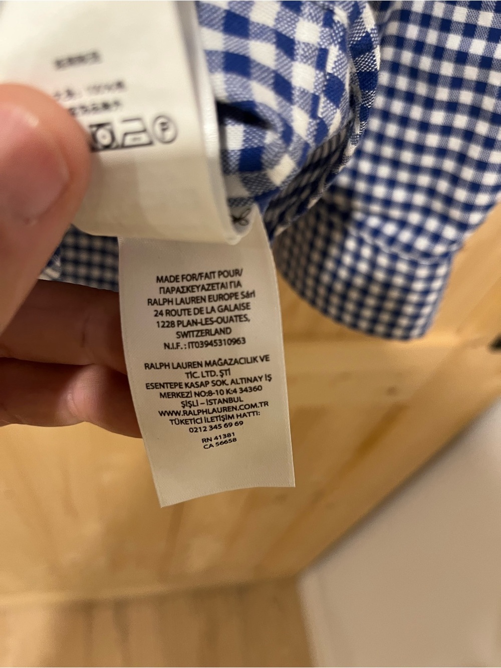 Polo Ralph Lauren Classic Fit, blue and white gingham XL Long Sleeve. - Picture 10 of 10